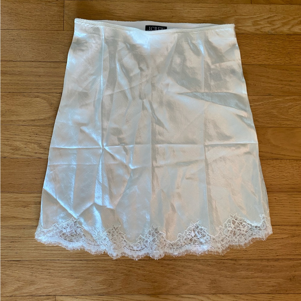 J. Crew Elegant White Lace Mini Skirt